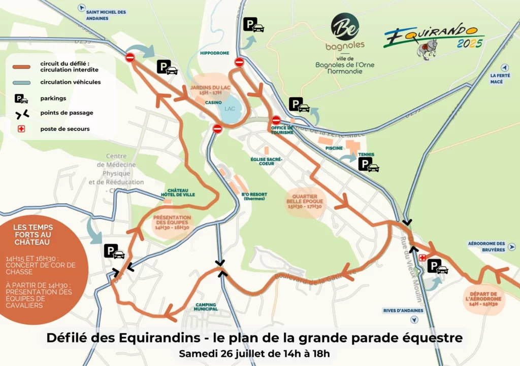 Plan du défilé Equirandins de la Grande Parade 2025